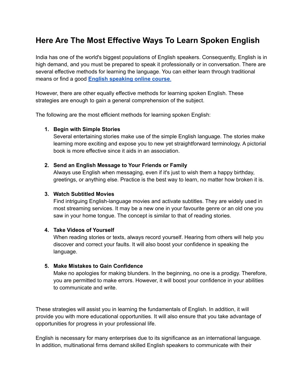 PPT - Here Are The Most Effective Ways To Learn Spoken English ...