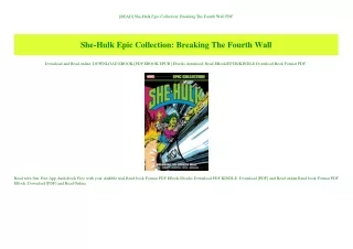 [READ] She-Hulk Epic Collection Breaking The Fourth Wall PDF