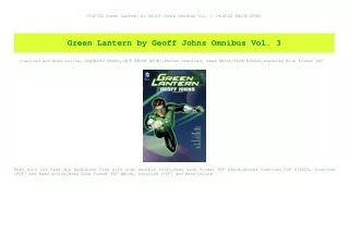 [Pdf]$$ Green Lantern by Geoff Johns Omnibus Vol. 3 [KINDLE EBOOK EPUB]