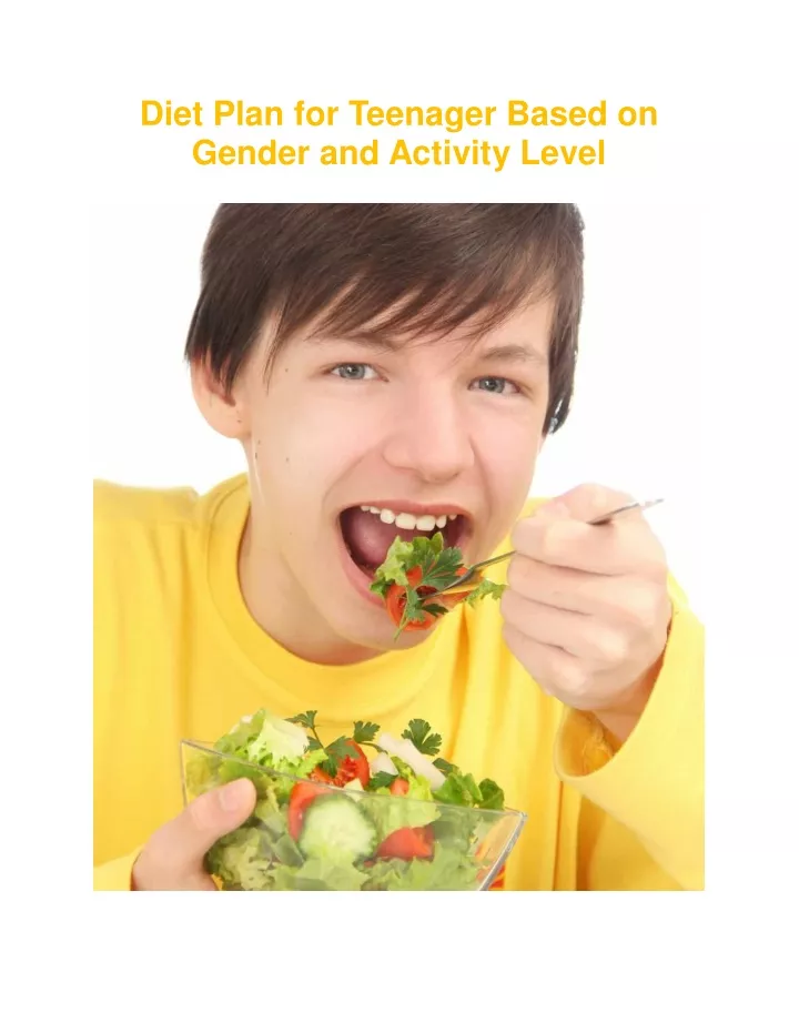 diet plan for teenager based on gender