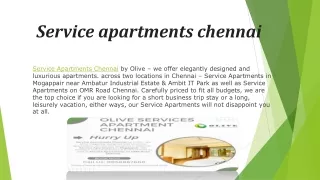 Service Apartments Chennai
