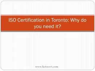 ISO Certification in Toronto
