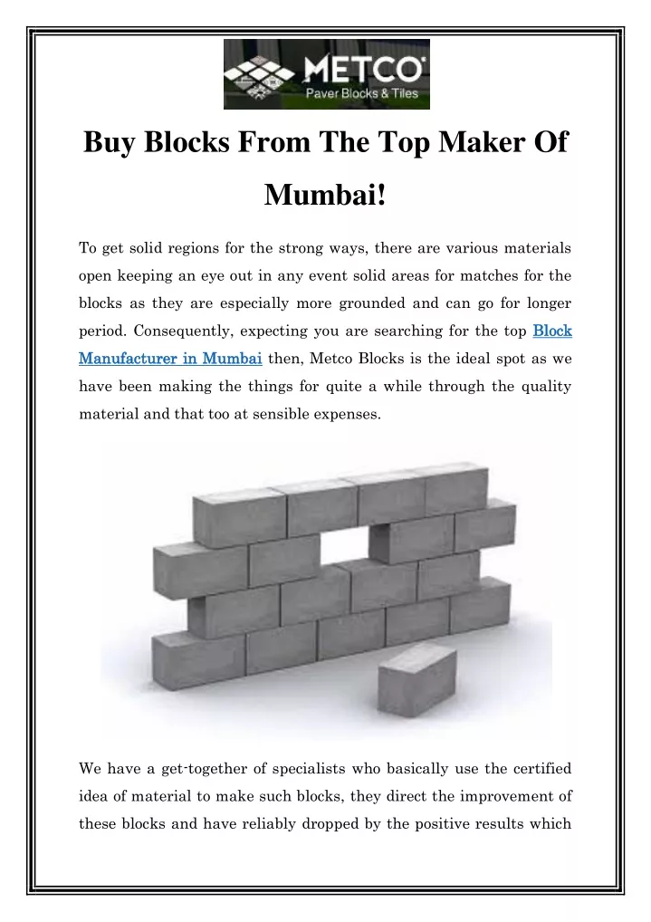 buy blocks from the top maker of