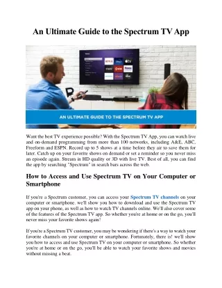 an ultimate guide to the spectrum tv app