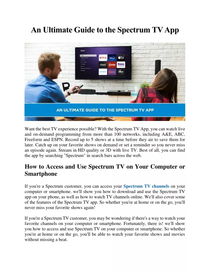 PPT - An Ultimate Guide to the Spectrum TV App PowerPoint Presentation ...