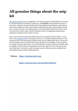 all genuine things about the mtp kit