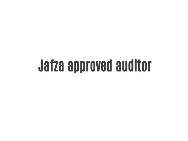 jafza approved auditor