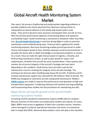 global aircraft health monitoring system global