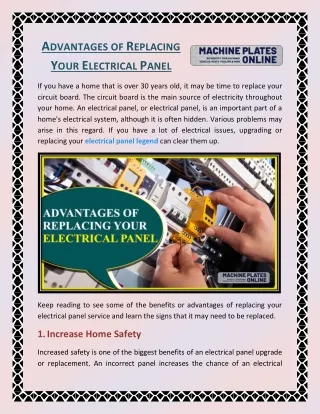 Advantages of Replacing Your Electrical Panel