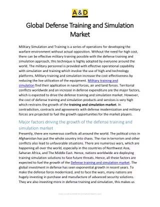 global defense training and simulation global