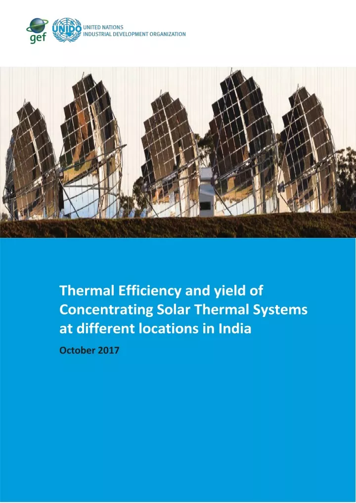 thermal efficiency and yield of concentrating