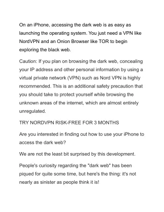How to Access the Dark Web on iPhone Safely in 2022_ Don’t Ignore it!