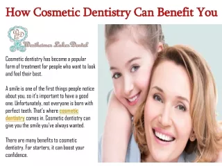 How Cosmetic Dentistry Can Benefit You
