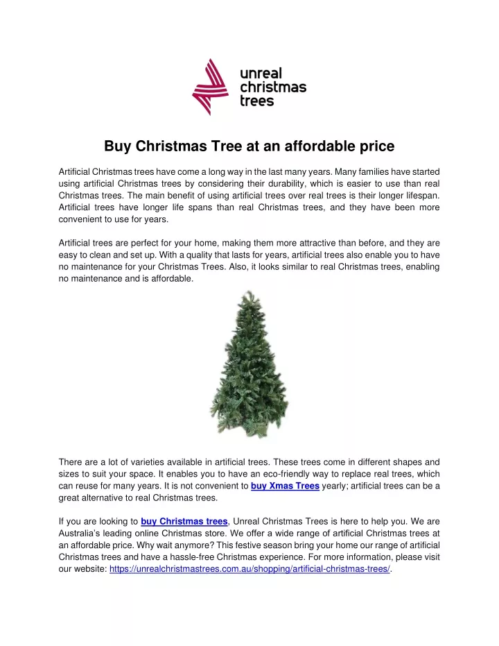buy christmas tree at an affordable price