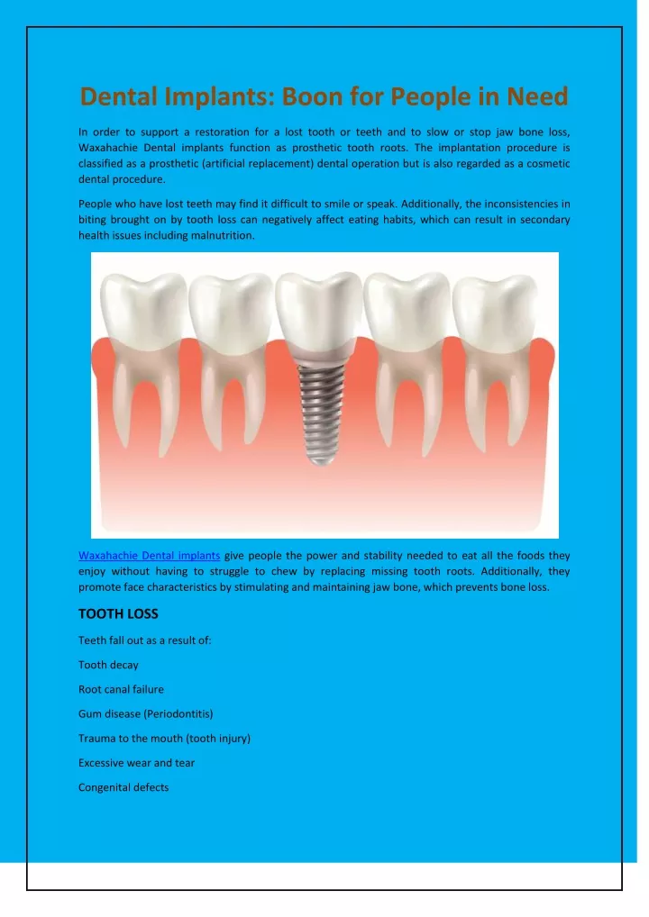 Ppt Dental Implants Boon For People In Need Powerpoint Presentation Id 11778549