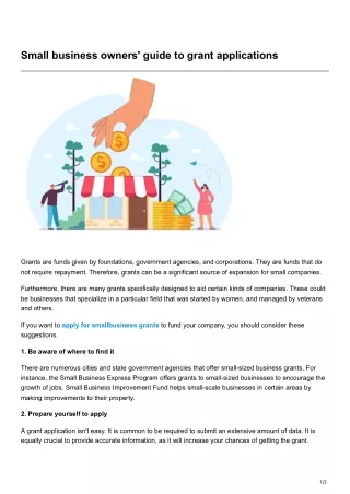 small business owners guide to grant applications