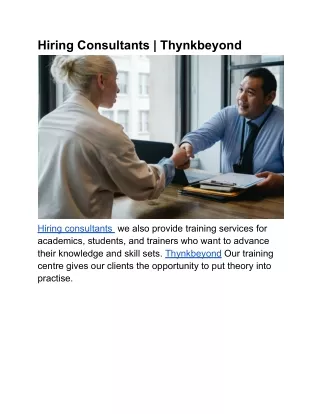 hiring consultants thynkbeyond