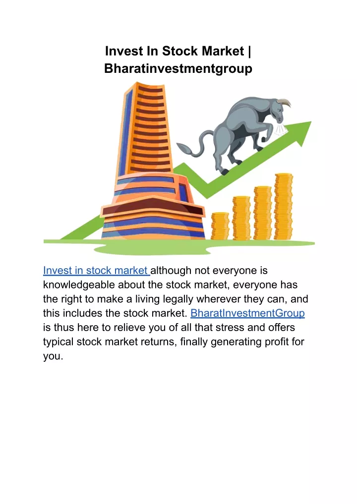 invest in stock market bharatinvestmentgroup