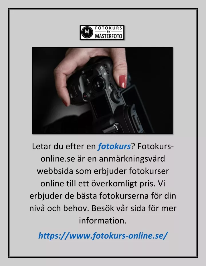 letar du efter en fotokurs fotokurs online