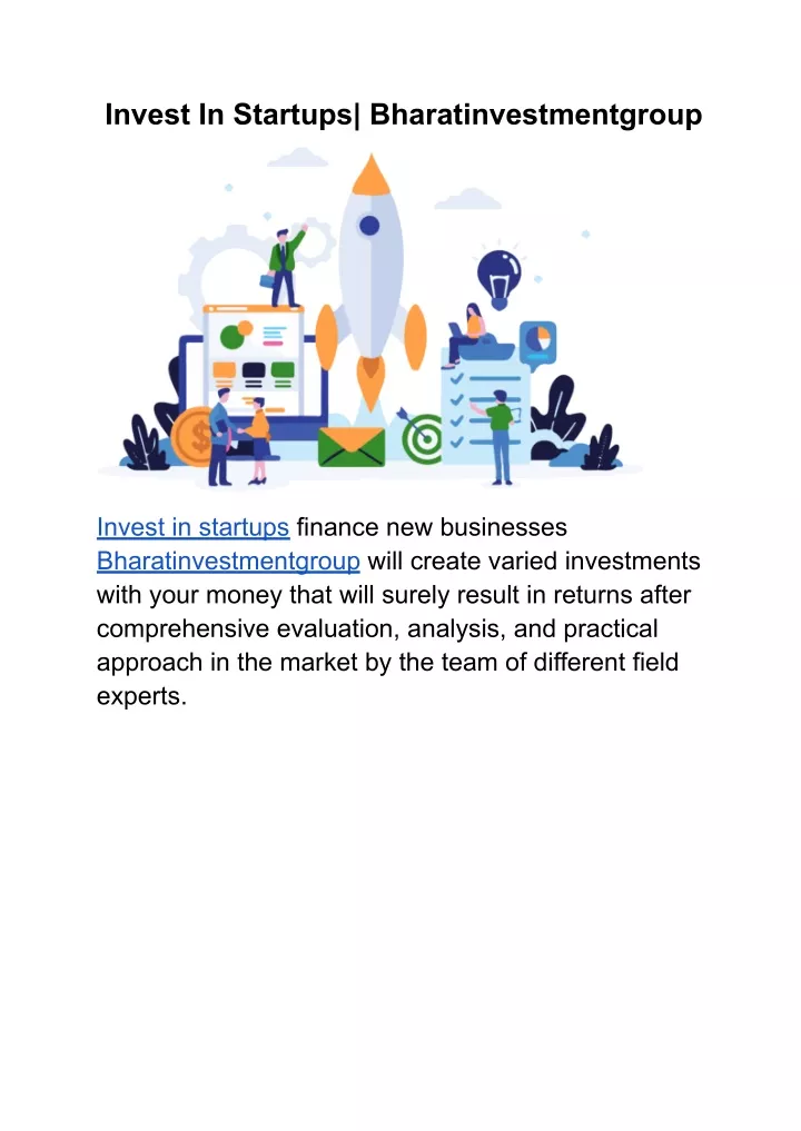 invest in startups bharatinvestmentgroup