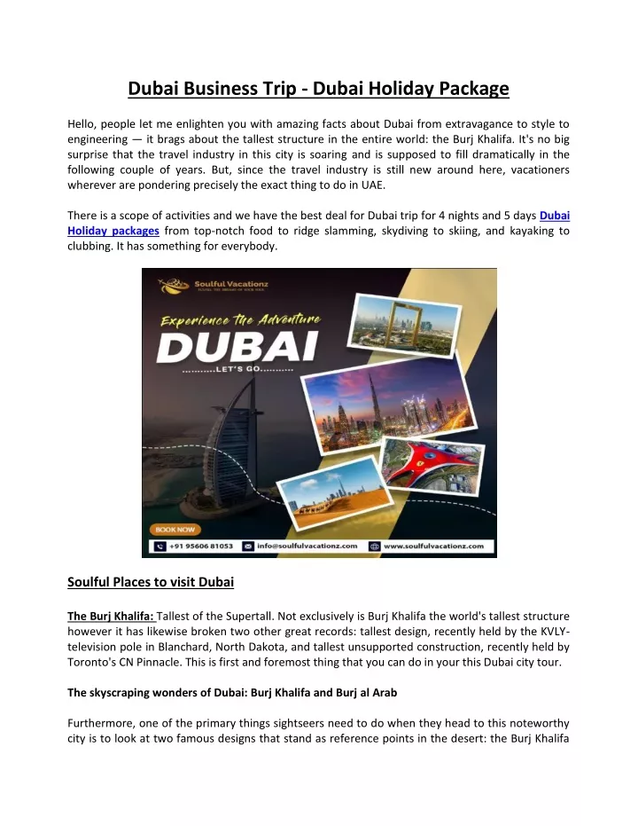 dubai business trip dubai holiday package