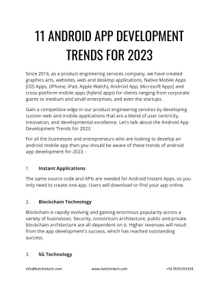 11 ANDROID APP DEVELOPMENT TRENDS FOR 2023