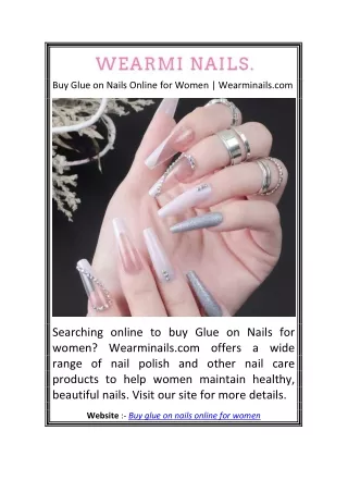 Buy Glue on Nails Online for Women | Wearminails.com