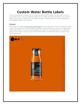 custom water bottle labels if you re looking