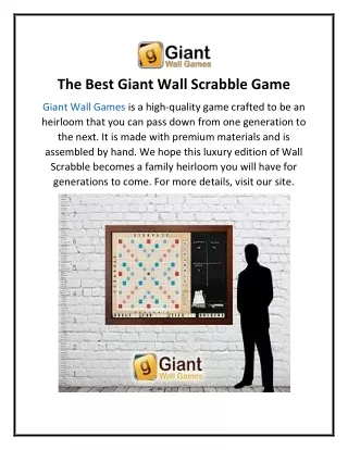The Best Giant Wall Scrabble Game