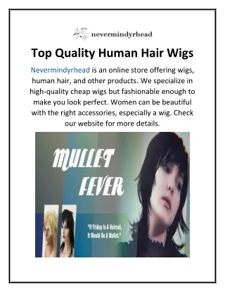Top Quality Human Hair Wigs