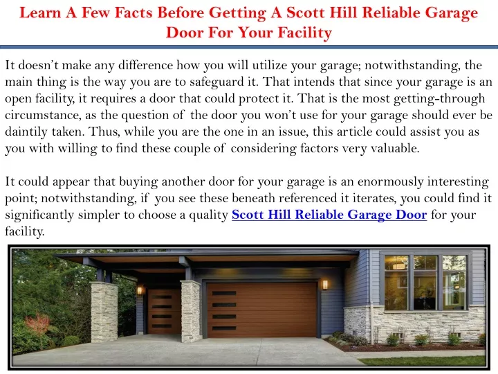 learn a few facts before getting a scott hill