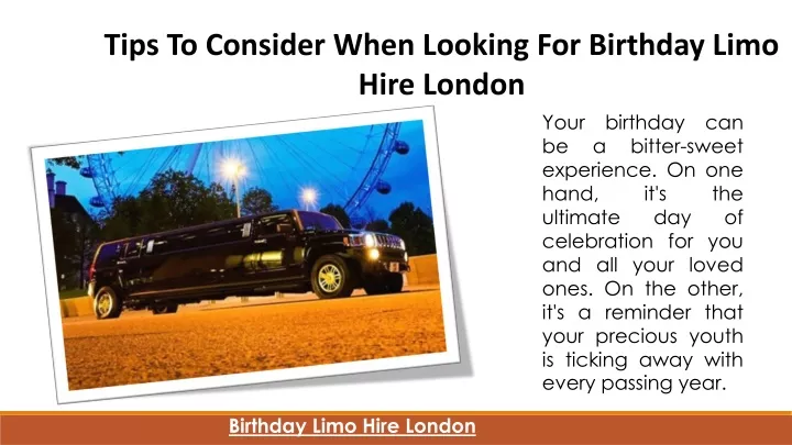 tips to consider when looking for birthday limo
