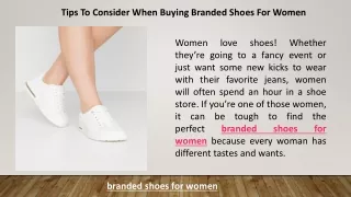 Tips To Consider When Buying Branded Shoes For Women
