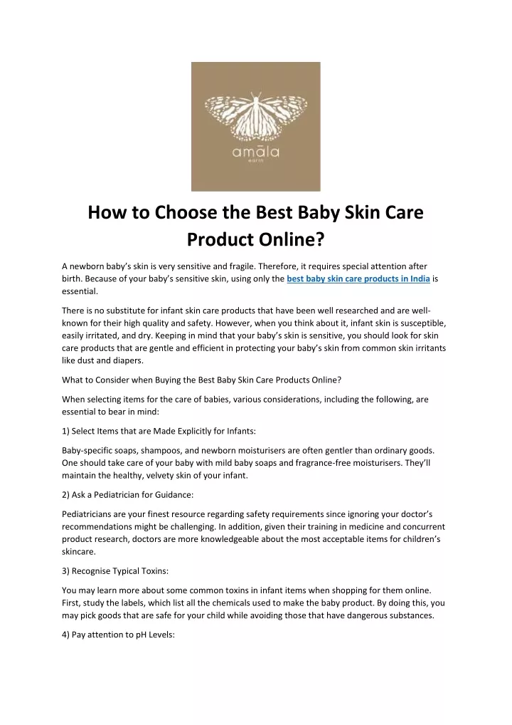 how to choose the best baby skin care product