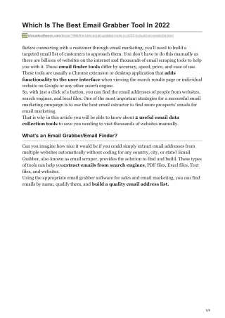 which is the best email grabber tool in 2022