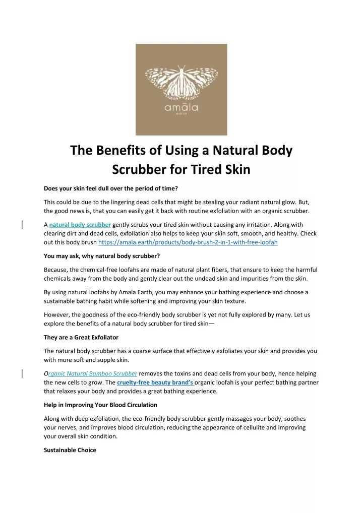 the benefits of using a natural body scrubber