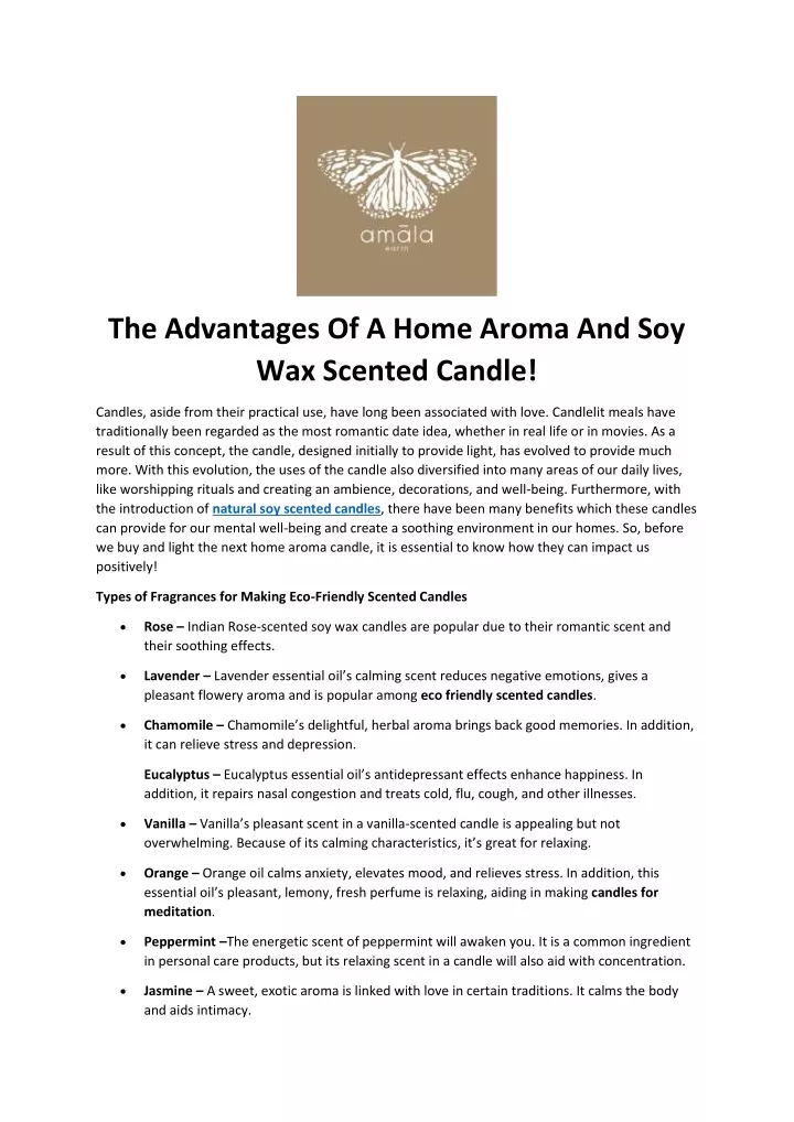 the advantages of a home aroma