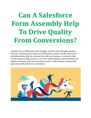 Can A Salesforce Form Assembly Help To Drive Quality From Conversions