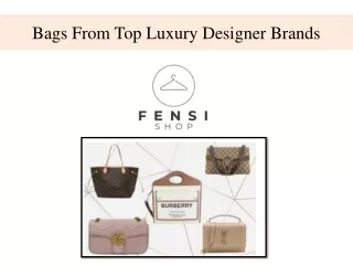 Bags From Top Luxury Designer Brands
