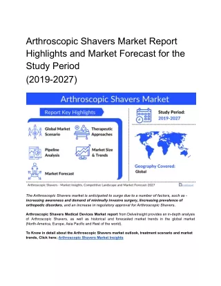 arthroscopic shavers market report highlights