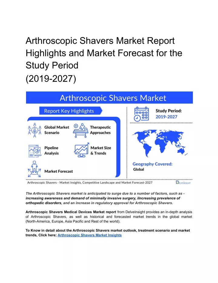 arthroscopic shavers market report highlights