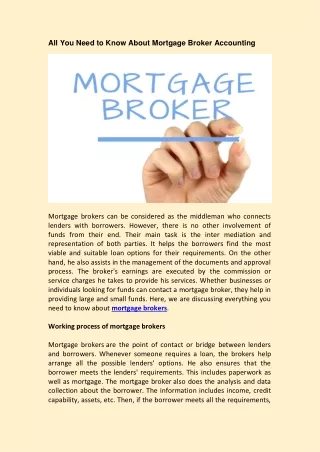 All You Need to Know About Mortgage Broker Accounting