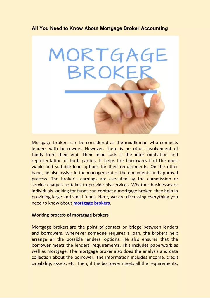 all you need to know about mortgage broker