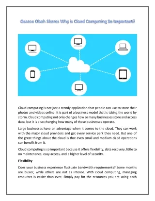 Osazee Oboh Shares Why is Cloud Computing So Important?