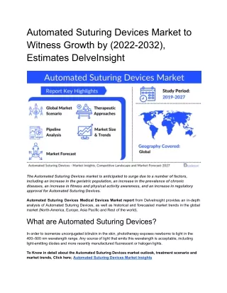 automated suturing devices market to witness