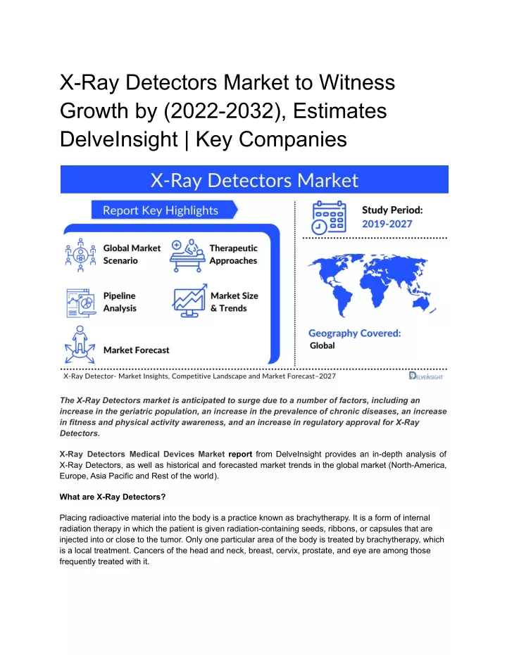 x ray detectors market to witness growth by 2022