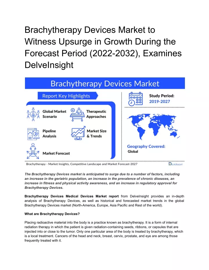 brachytherapy devices market to witness upsurge