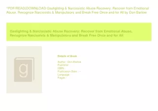 ^PDF/READ)DOWNLOAD Gaslighting &amp; Narcissistic Abuse Recovery Recover fro
