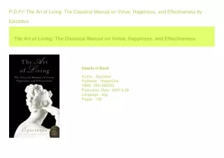 P.D.F)^ The Art of Living The Classical Manual on Virtue  Happiness  and Eff