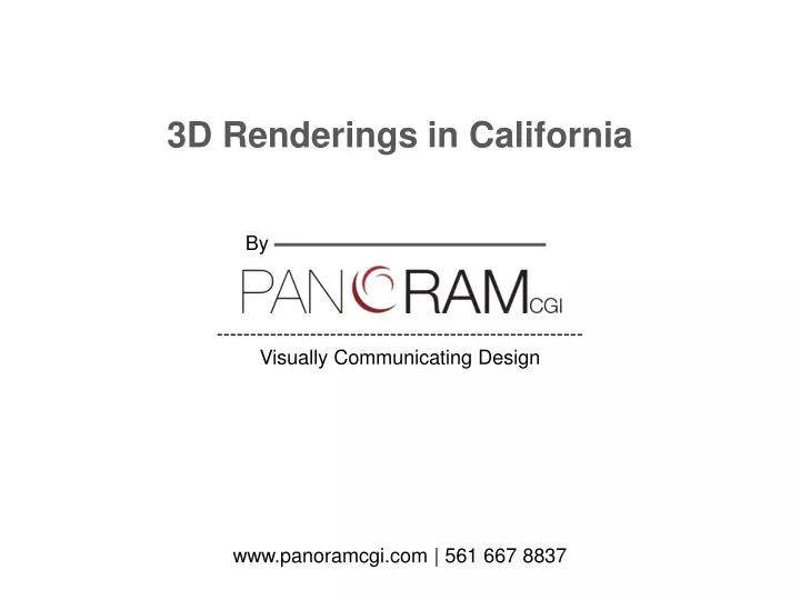 3d renderings in california